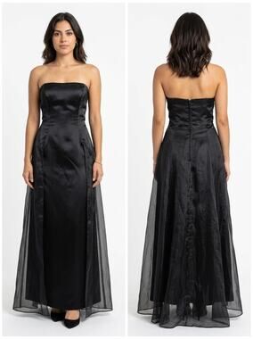 Vintage Niki Livas Made in USA Organza Gown Dress Women See Measurements
